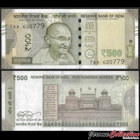 INDE - Billet de 500 Roupies - Lettre P - 2023 – P114hP – JeromeCollection