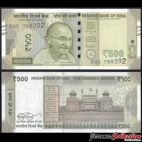 INDE - Billet de 500 Roupies - Lettre V - 2023 – P114hV – JeromeCollection