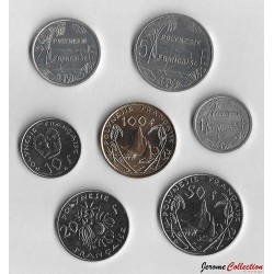 POLYNESIE FRANCE - SET / LOT de 6 PIECES de 1 2 5 10 20 50 100 Francs - 2004