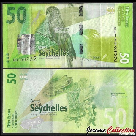 SEYCHELLES - Billet de 50 Roupies - Oiseau Vaza des Seychelles - 2016 – P49 – JeromeCollection