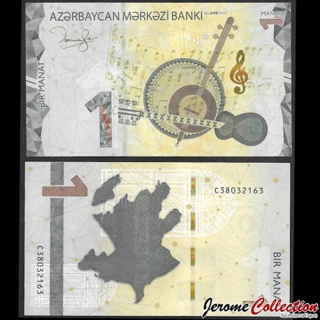 AZERBAIDJAN - Billet de 1 Manat (Signature Kazimov) - 2023 – P38b – JeromeCollection