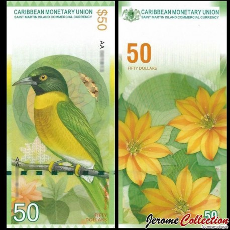 SAINT MARTIN - Billet de 50 Dollars - Oiseau Mangrove Oriole - 2019 – 0050 – JeromeCollection