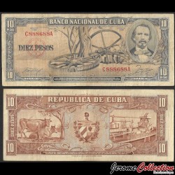 CUBA - Billet de 10 Pesos - Carlos Manuel de Céspedes - 1956 – P88a – JeromeCollection