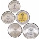 ARABIE SAOUDITE - SET / LOT de 5 PIECES de 1 5 10 25 50 Halalas - 1977 / 2014 – Km53 54 68 71 72 – JeromeCollection