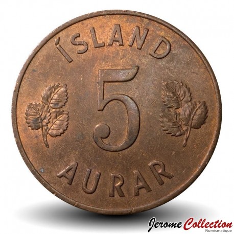 ISLANDE - PIECE de 5 Aurar - 1963 – Km9 – JeromeCollection