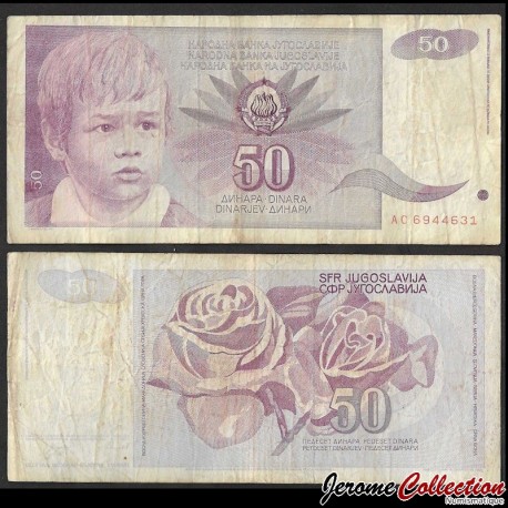 YOUGOSLAVIE - Billet de 50 Dinara - 1990 – P104 – JeromeCollection