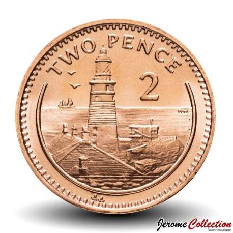 GIBRALTAR - PIECE de 2 Pence - Phare de Gibraltar - 2003 – Km774 – JeromeCollection