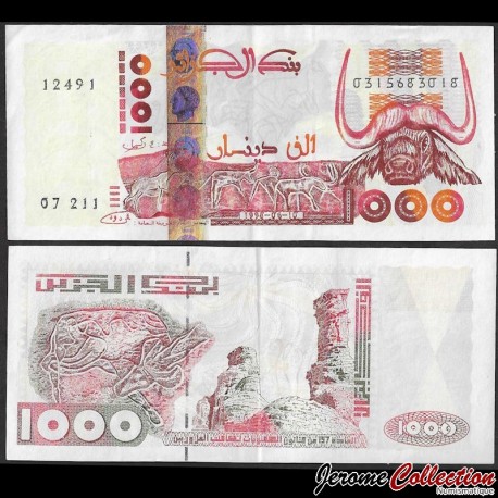 ALGERIE - Billet de 1000 Dinars - Gravures rupestres de tassili - 10.06.1998 – P142b1 – JeromeCollection