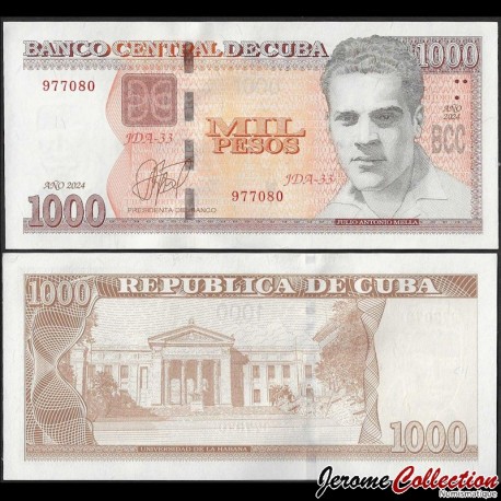 CUBA - Billet de 1000 Pesos - Julio Antonio Mella / Université de La Havane - 2024 – P132d – JeromeCollection