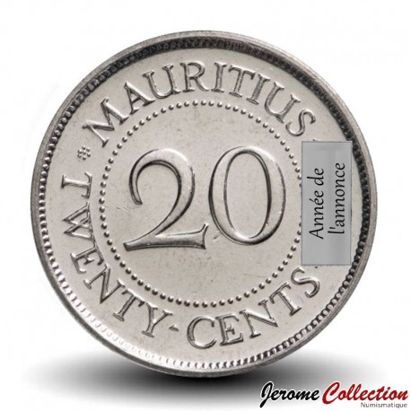 MAURICE - PIECE de 20 Cents - Armoiries de Maurice - 1996 – Km53 – JeromeCollection