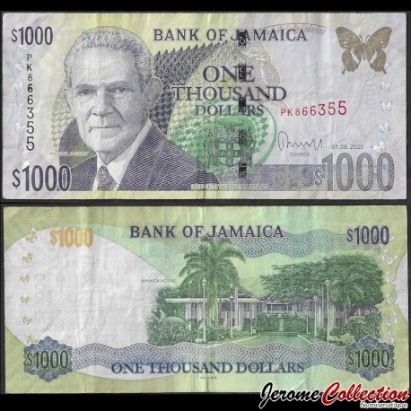 JAMAIQUE - Billet de 1000 Dollars - Michael Manley - 1.6.2020 – P86p – JeromeCollection
