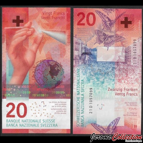 SUISSE - Billet de 20 Francs (Signatures Jordan & Steiner) - 2021 – P76g – JeromeCollection