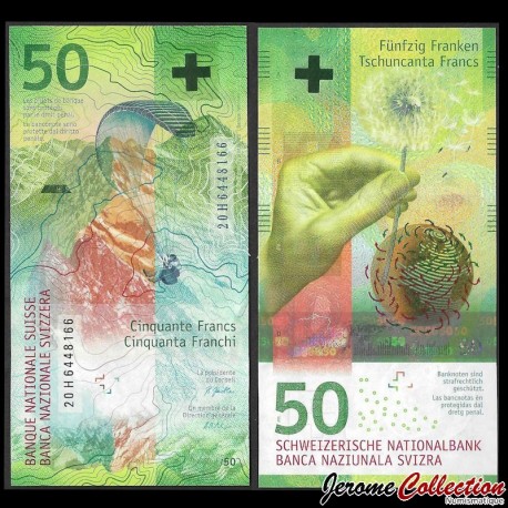SUISSE - Billet de 50 Francs (Signatures Steiner & Maechler) - 2020 – P77e – JeromeCollection