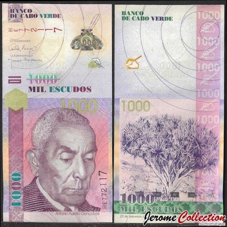 CAP-VERT - Billet de 1000 Escudos - António Aurélio Gonçalves - 25.09.2007 – P70 – JeromeCollection