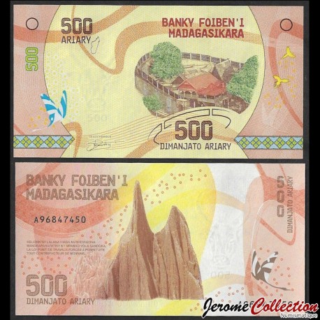 MADAGASCAR - Billet de 500 ARIARY - La colline royale fortifiée d’Ambohimanga - 2023 – P99c – JeromeCollection
