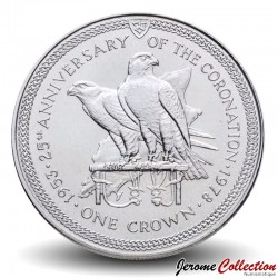 MAN (Ile de) - PIECE de 1 Livre / 1 Crown - 25eme anniversaire du couronnement de la reine Elizabeth II - 1978