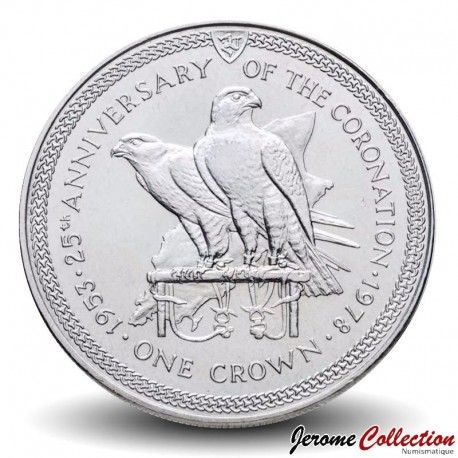 MAN (Ile de) - PIECE de 1 Livre / 1 Crown - 25eme anniversaire du couronnement de la reine Elizabeth II - 1978 – Km43 –