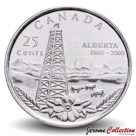 CANADA - PIECE de 25 Cents - Centenaire de l'Alberta - 2005 – Km530 – JeromeCollection