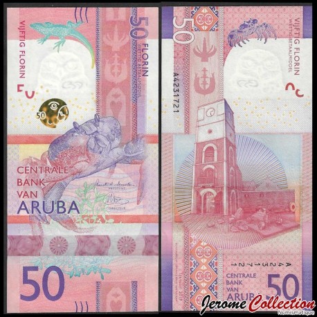 ARUBA - Billet de 50 Florin - Crabe terrestre - 01.01.2019 – P23 – JeromeCollection