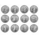 ILE DE PAQUES (Chili) / RAPANUI - SET / LOT de 12 PIECES de 1 Peso - Moai - 2021 – – JeromeCollection