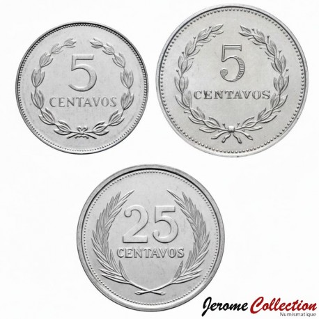 SALVADOR - SET / LOT de 3 PIECES de 5 5 25 Centavos - 1984 / 1994 – Km149a 154b 157b – JeromeCollection
