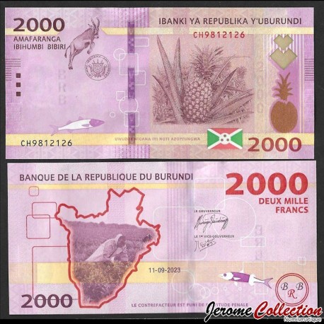 BURUNDI - Billet de 2000 Francs - 11.09.2023 – P52c – JeromeCollection