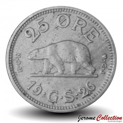 GROENLAND - PIECE de 25 Øre - Christian X - Ours - 1926 – Km6 – JeromeCollection