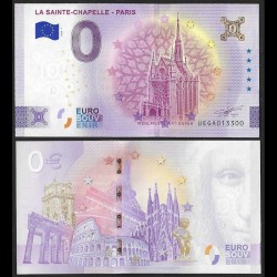 BILLET TOURISTIQUE - ZERO 0 EURO - FRANCE - LA SAINTE CHAPELLE - PARIS (Patch holographique OR) - UEGA - 2026-1