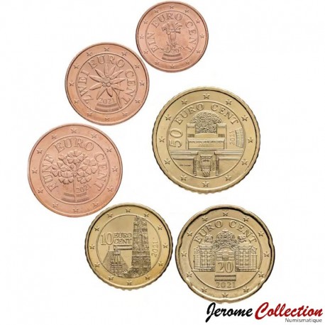 AUTRICHE - SET / LOT de 6 PIECES de 1 2 5 10 20 50 Cents - Fleurs d'Autiche - 2019 – Km3082 3083 3084 3139 3140 3141