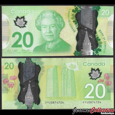 CANADA - Billet de 20 Dollars - Mémorial national canadien de Vimy - 2014 – P108b – JeromeCollection