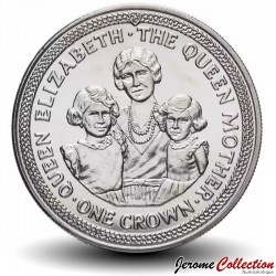 MAN (Ile de) - PIECE de 1 Livre / 1 Crown - Reine Mère avec ses 2 filles - 1990