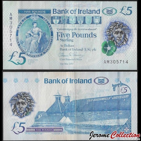 IRLANDE DU NORD - Bank of Ireland - 5 Pounds - Old Bushmills Distillery - 31.05.2017 – P90 – JeromeCollection