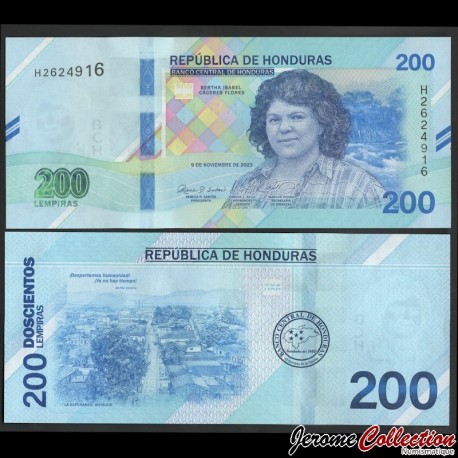 HONDURAS - Billet de 200 Lempiras - Berta Isabel Cáceres Flores - 2023 – P114 – JeromeCollection