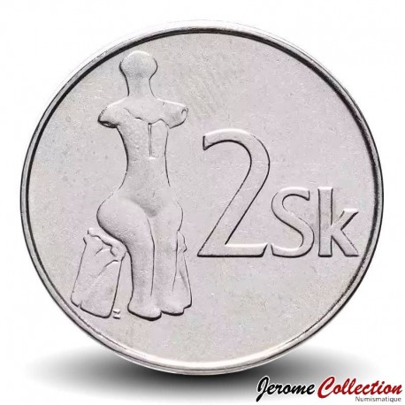 SLOVAQUIE - PIECE de 2 Koruna - Statuette en céramique - 2002 – Km13 – JeromeCollection