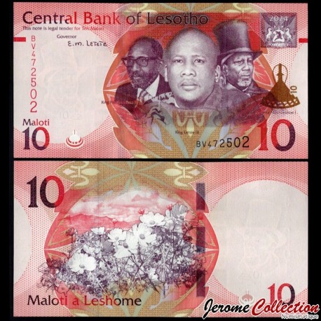 LESOTHO - Billet de 10 Maloti - Rois Letsie III, Moshoeshoe I et Moshoeshoe II - 2024 – P26b – JeromeCollection