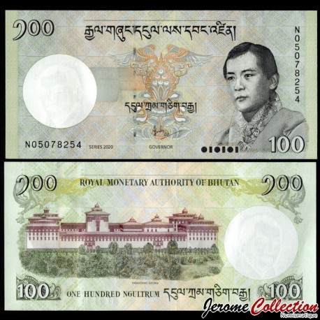 BHOUTAN - Billet de 100 Ngultrum - Tashichho Dzong - 2020 – P32d – JeromeCollection