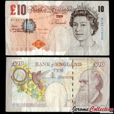 ROYAUME UNI - Billet de 10 Pounds - Charles Darwin - 2004 – P389b – JeromeCollection