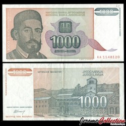 YOUGOSLAVIE - Billet de 1000 Dinara - Petar II Petrović-Njegoš - 1994 – P140 – JeromeCollection