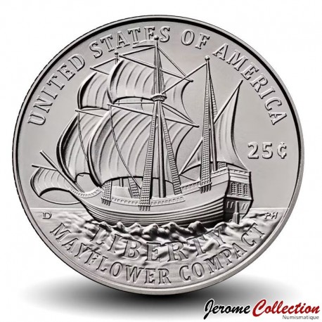 ETATS UNIS / USA - PIECE de 25 Cents - 250 ans de liberté américaine - Mayflower - P - 2026 – N547409 – JeromeCollection