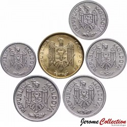 MOLDAVIE - SET / LOT de 5 PIÈCES - 1 5 10 25 50 / 50 Bani - 1993 / 2017