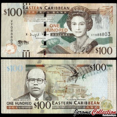 ETATS DE LA CARAIBE ORIENTALE - Billet de 100 Dollars - Sir Arthur Lewis - 2015 – P55b – JeromeCollection