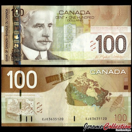 CANADA - Billet de 100 Dollars - Sir Robert L. Borden - Préfixe: EJE - 2003 – P105a – JeromeCollection