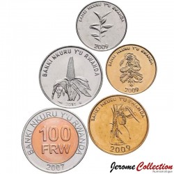 RWANDA - SET / LOT de 5 PIECES - 5 10 20 50 100 Francs - 2003 / 2011 – Km32 33 34 35 36 – JeromeCollection