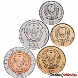 RWANDA - SET / LOT de 5 PIECES - 5 10 20 50 100 Francs - 2003 / 2011