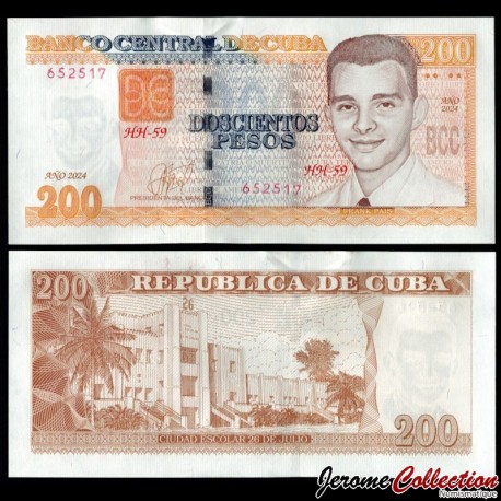 CUBA - Billet de 200 Pesos - Frank Isaac País García - 2024 – P130h1 – JeromeCollection