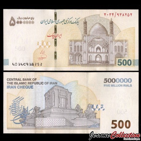 IRAN - IRAN CHEQUE - Billet de 500 Tomans / 5000000 Rials - Mosquée Agha Bozorg à Kashan - 2025 – P168 –