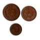 JAPON - SET / LOT de 3 PIECES - 1/2 1 2 Sen - Dragon - 年十治明 - 1877 – Y16 17 18 – JeromeCollection
