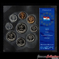 CROATIE - SET / LOT de 9 PIECES de 1 2 5 10 20 50 Lipa 1 2 5 Kuna - 2001 / 2005