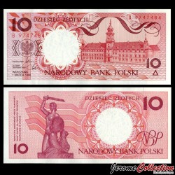 POLOGNE - Billet de 10 Złotys - Château Royal de Varsovie - 1990