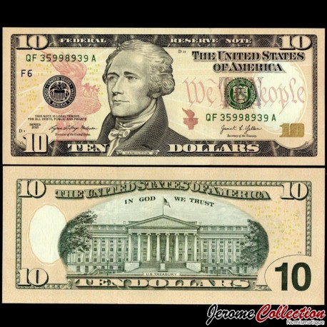 ETATS UNIS / USA - Billet de 10 Dollars - Alexander Hamilton - F(6) Atlanta - 2021 – P555F – JeromeCollection